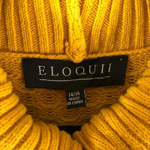 Eloquii Mustard Yellow Long Sleeve Honeycomb Turtleneck Sweater Dress Size 14