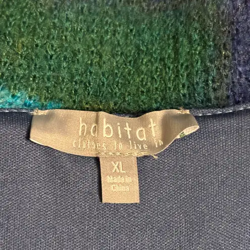Habitat Blue and Green Women's Cardigan Sweater XL
