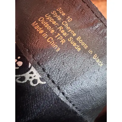 JoyFolie Cheyne Black Suede Knee High Boots Tassel Detail Lace Up 10 Boho