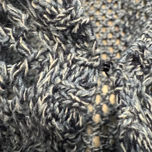 Eddie Bauer  Blue Marled Knit Open Front Cardigan Sweater Size 2XL 3/4 Sleeve