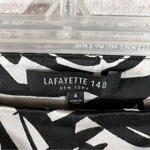 Lafayette 148 Stanton Palm Leaf Black and White Ankle Pants Size 4