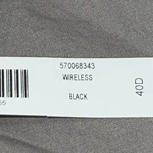 NWT SOMA Embraceable Wireless Full Coverage Bra Black Size 40D Lightly Lined