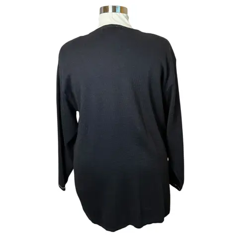 Vtg Kathryn Deene Womens Black Cardigan Colorful Sequins Beaded 22/24 Holiday Size undefined