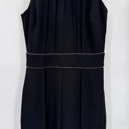 Badgley Mischka Old Money Jumpsuit sz 2 Black Rhinestone Trim Polyester NEW $189
