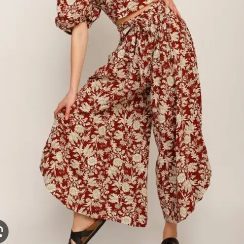 Free People  SUNDAY SET FLORAL FLOWY PANTS