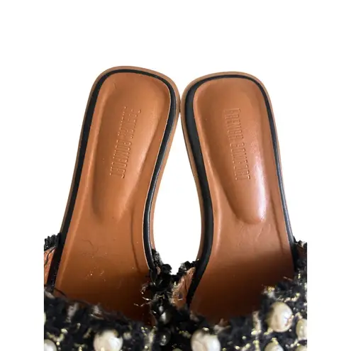 FRENCH COMFORT Black Pearl Boucle Slide Sandals Sz 38 / US 8 NEW NWOT