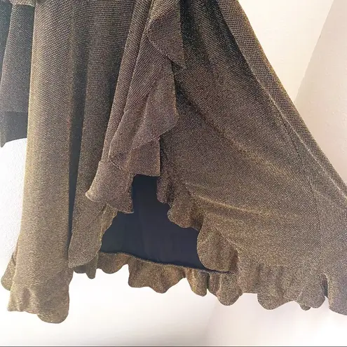 PatBO Metallic Wrap Dress 6 Brown