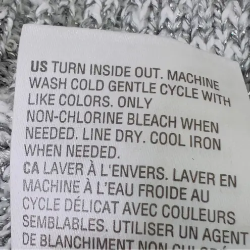 INC International Concepts Size Medium Gray/White/Silver Metallic Fringe… Gray