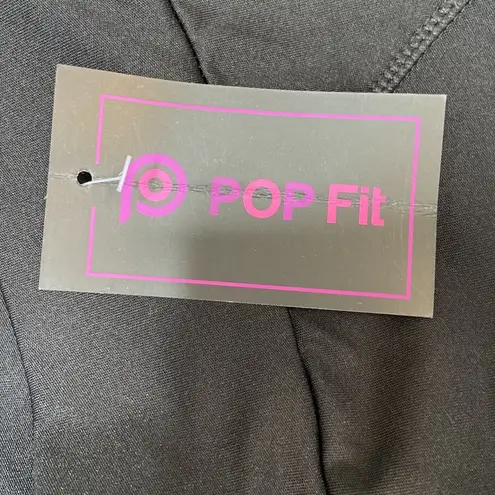 POP Fit Women’s Black High Waisted Mesh Leggings Size Medium NWT