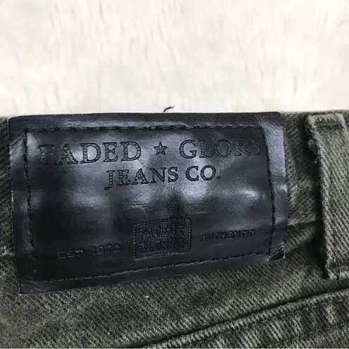 VINTAGE Faded Glory High Rise Jeans Tapered Leg Stonewashed Dark Green Size 10