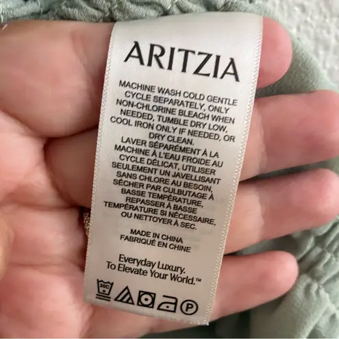 Aritzia Wilfred Tuberose Tank Sage Green Smocked Camisole L Size L
