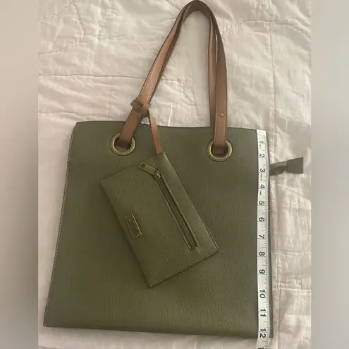 Carlos Santana Purse Tote Matching Wristlet in Woodside Accordion Olive Green