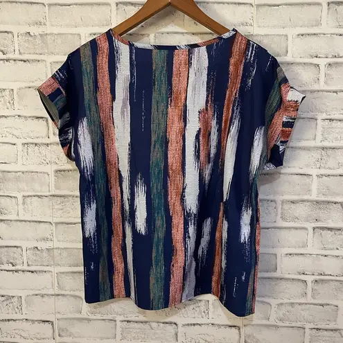 Women’s Emery Rose multicolored short roll sleeve v