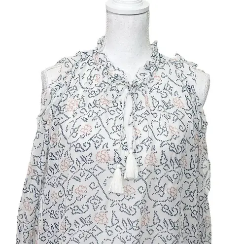 Ulla Johnson NWT Dunia Cold Shoulder Blouse Silk Floral White Women’s Size 0
