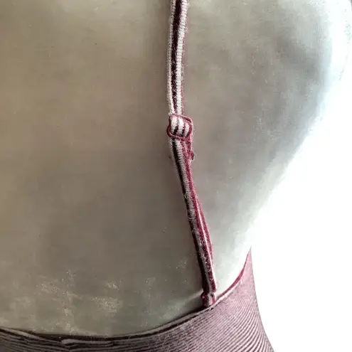 Brandy Melville  Burgundy and White Striped Minimalist T-Shirt Dress