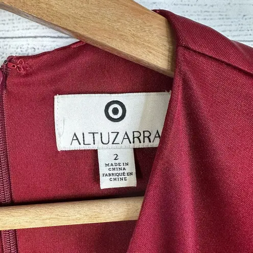 Altuzarra Target Womens size 2 Red Satin Wrap Dress W/ Scarf