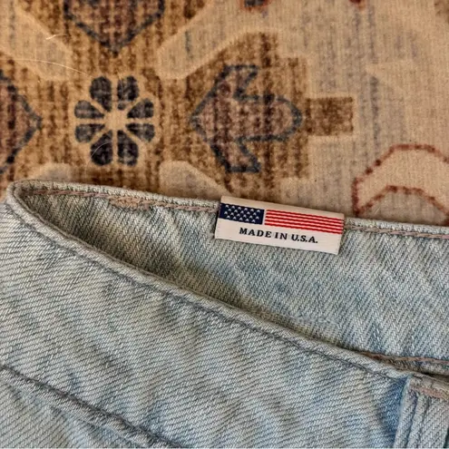 NO END Denim Wide Leg Light Wash Stripes USA Made Women’s Size 28 Blue