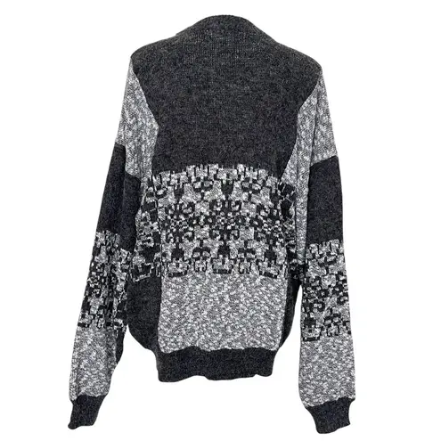 Vintage Nuovo Retro Grandpa Grandma Sweater Unisex Size XL Grunge Acrylic Gray