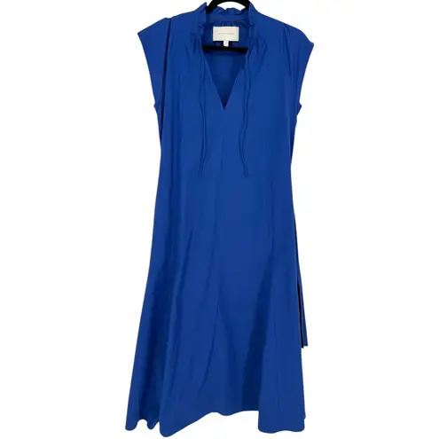Brochu Walker Womens Newport Cap-Sleeve A-Line Midi Dress Cobalt Blue Size Small