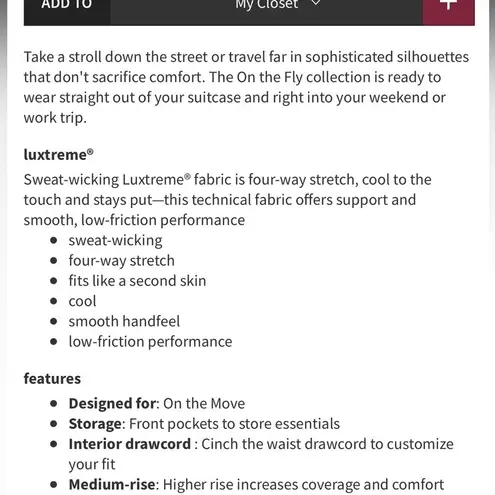 Lululemon  on the fly knit black skirt 21"