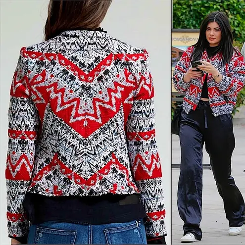 IRO Kroe Paris Tweed Jacquard Jacket Size 36 Small