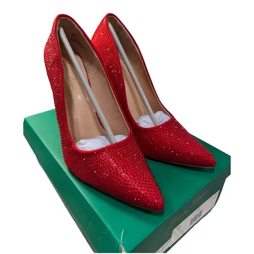 Lauren Lorraine Dori Red Rhinestone Pumps – Size 7.5 – New With Box