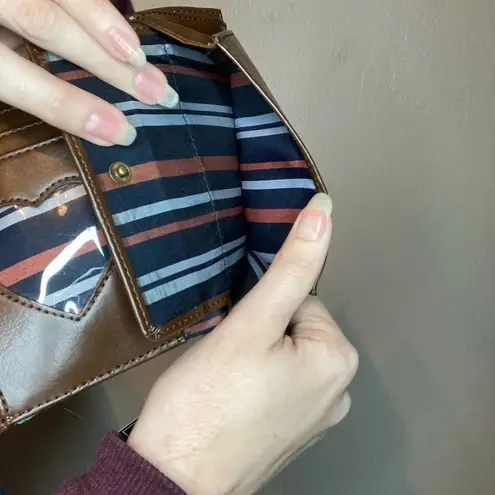 NWOT Sharif Metallic Blue and Purple Leather Tri