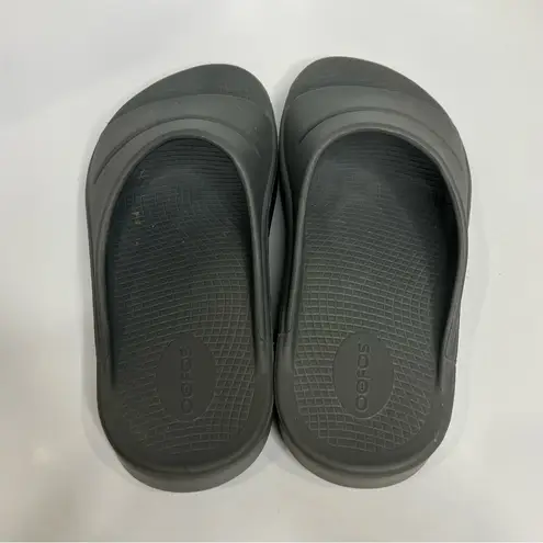 Oofos OOahh slides sandals in slate gray unisex sizing comfort shoes recovery Size 10
