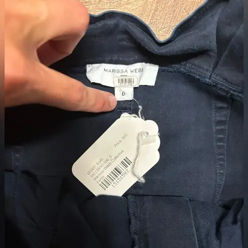 Marissa Webb Designer Paper Bag High Rise Cargo Pants Size 0 Blue