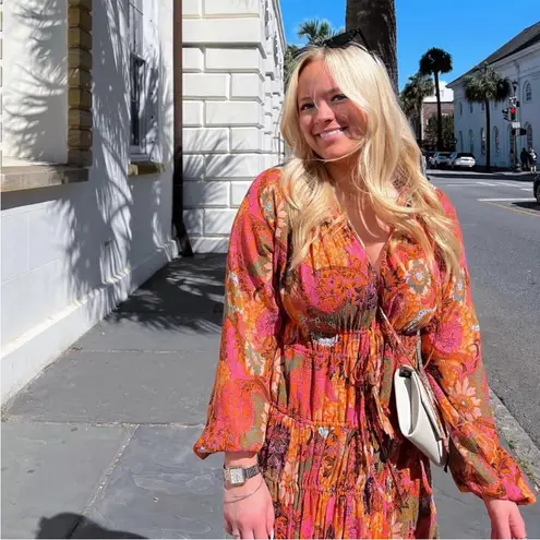 ALC Frank A.L.C. Valentina Gathered Floral-Print Silk-Crepon Maxi Dress 6