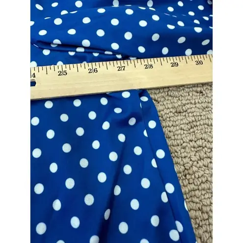 Lounge Vintage Anthony Richards 3X Womens Top MuuMuu Blouse Polka Dot Blue White