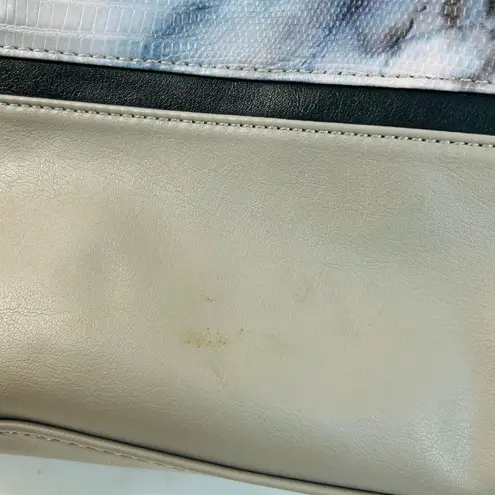 Vera Wang Simply Vera  Grey Blue Tie Dye Marbled Tote Bag 12” x 15”