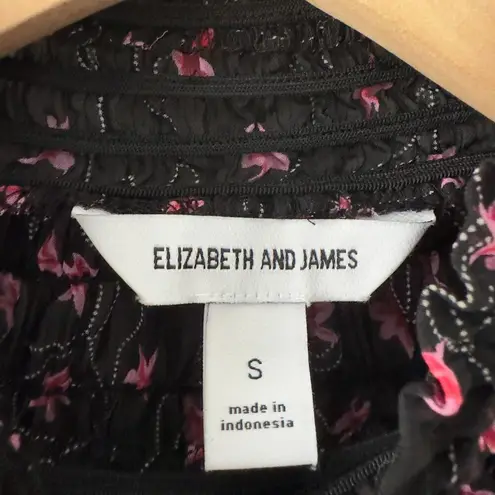 Elizabeth and James Smocked Mock Neck Long Sleeve Top Floral Tank Lined Pattern