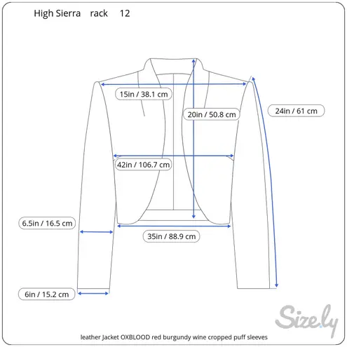 High Sierra leather Jacket OXBLOOD red burgundy wine cropped puff sleeves