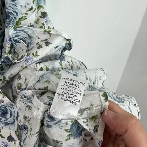 Mable Sumira Bottom Flare Floral Sleeveless Mini Dress size medium Blue