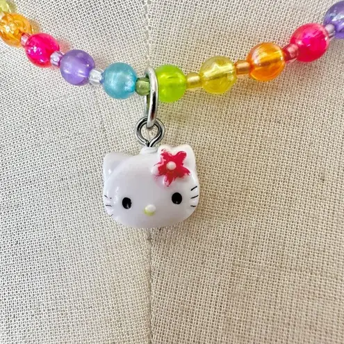 Sanrio Multi colored beaded hello kitty pendant necklace