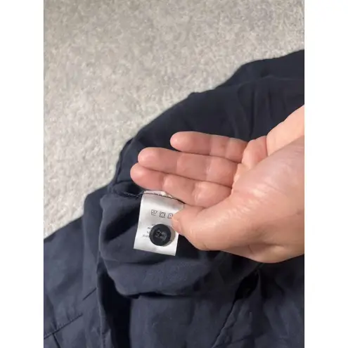 Vetta Capsule Wardrobe Girlfriend Button Down Navy Tencel Shirt | XS