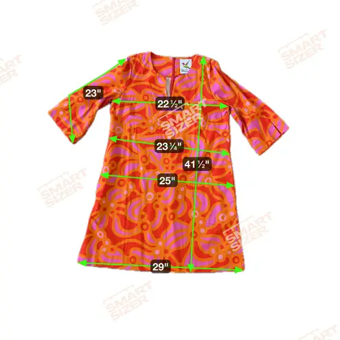 Lesley Evers Drew Dress Cotton Slub Tunic 100% Cotton Orange Chicka 1X No Belt Size XL