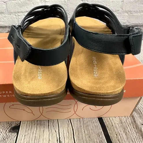 Easy Spirit Women’s Mar Leather Comfort Sandals Ultra Flexible Dark Blue 11M NWT