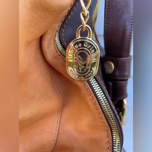 Marino Orlandi leather sling back pack Tan