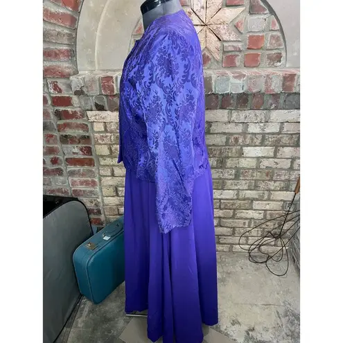 dress blazer formal purple 1970s floral Size 14