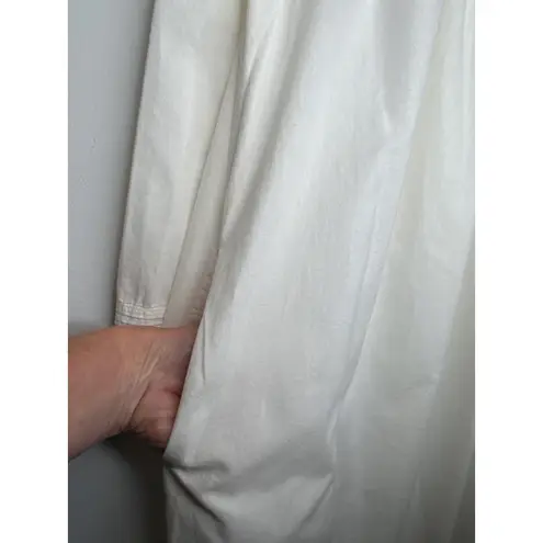 1990s Eileen West White Cotton Lace Pintuck Nightgown Medium