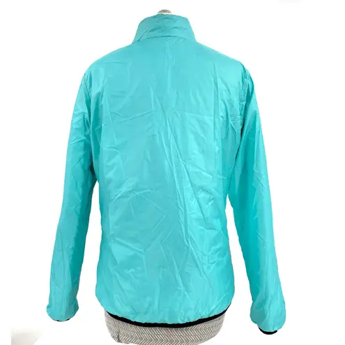 Aqua Black Reversible Light Jacket White Floral Blue Picture Organic Loys Size M Size M