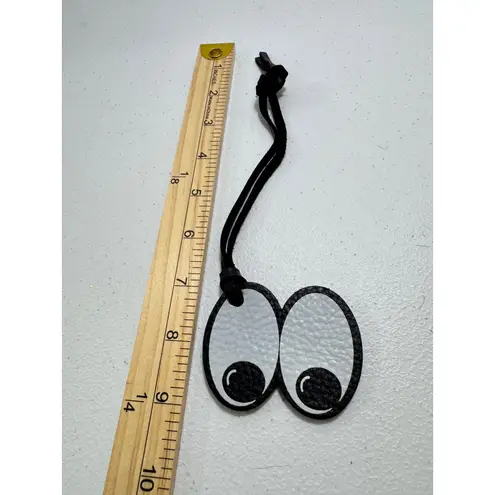 Madewell Googly Eyes Bag Charm Keychain Black Leather Fun Accessory Whimsical