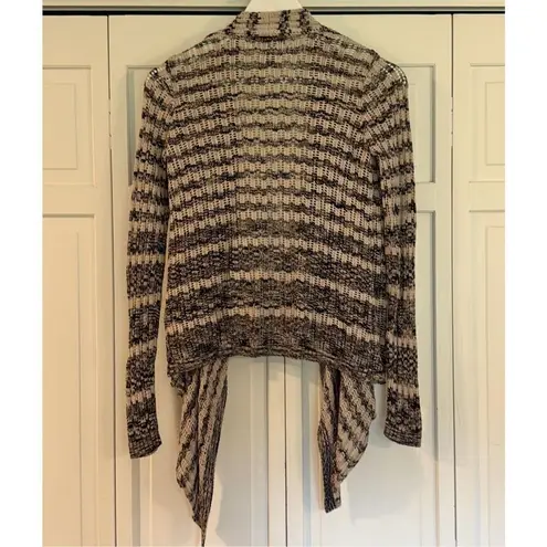 INC Internationalāconcepts open knit striped draped cardigan sweater m Gray Size M
