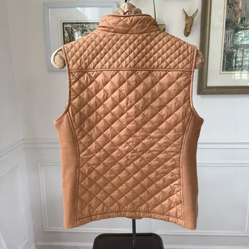 G.H. BASS Company Women's Caramel Brown Quilted Full Zip Vest L Tan Size L