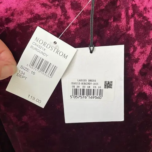 Glamorous NWT Curve Burgundy Crushed Velvet Wrap Dress $119 16