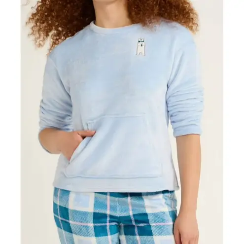 Joyspun Womens Pajama Set Size 2X Blue Cloud Crew Neck Plush 2