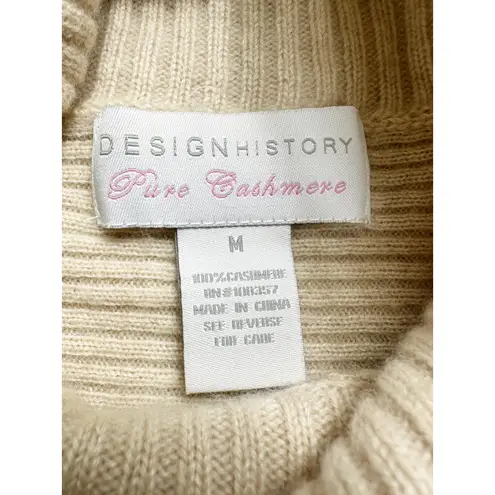 Design History Cashmere Turtleneck Sweater Dress Beige M Scandi Quiet Luxury