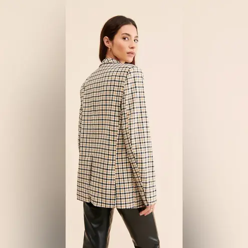 Sister Jane Arthur Oversized Fringe Blazer Neutrals White Tan Beige Black sz Med